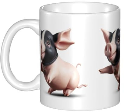 YYHHAOFA Big ears little fat pig Prints mug ceramic Mugs for cappuccino, latte, cereal, yogurt, milk, hot or cold drinks Micro-wave oven