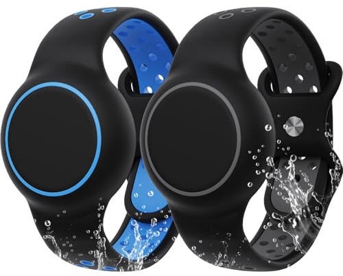 Wasserdichtes Armband kompatibel mit AirTag für Kinder, 2 Stück Silikonhalter mit Versteckt Cover Design Armband kompatibel mit AirTag, Atmungsaktiv GPS Tracker Halter für Kinder BBG
