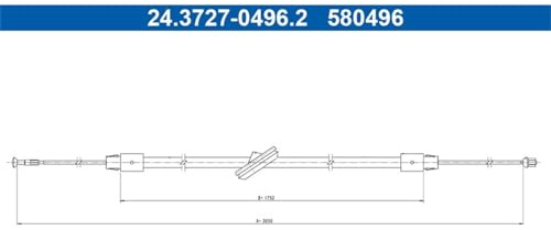 ATE Handbrake Cable Centre Suitable for Viano Vito 24.3727-0496.2