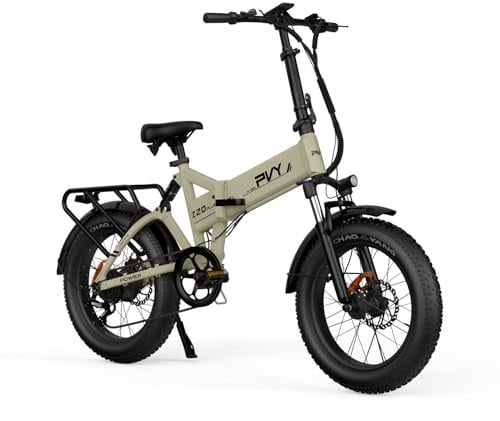 E-Bike Klapprad Elektrofahrrad mit 20 Zoll Fatbike | 48V 16,5Ah Akku 80-120km Reichweite | 250W Motor 80 Nm Drehmoment | 7-Gang hydraulische Bremsen | Dreifach-Federung | inkl. Gepäckträger - Grau