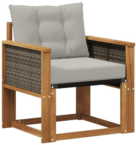 vidaXL Outdoor-Sofa Massivholz Akazie Natur, Balkon Garten Sofa, rechteckige Garten-Lounge Sitzgruppe, strapazierfähige Möbel für entspannte Terrassenstunden