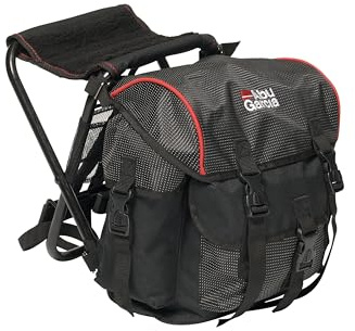 Abu Garcia Basic Angelrucksack mit integriertem Stuhl - Leichter, wasserfester Rucksack für Angler, Camping und Outdoor-Abenteuer, erhältlich
