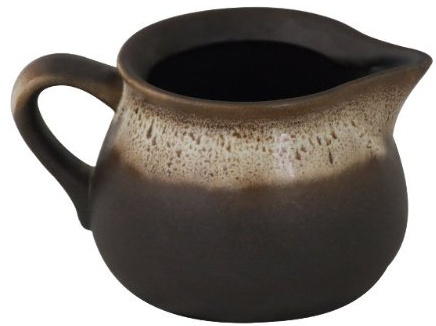 Original Bunzlauer Keramik Milchkanne V = 1,0 Liter im Dekor ZACIEK (Bauernkeramik)