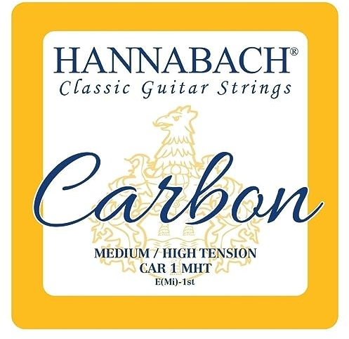 Hannabach Cuerdas Para Guitarra Clasica Carbono Tension Media/Alta - Juego Cuerdas Agudas Mi1+Si2+Sol3