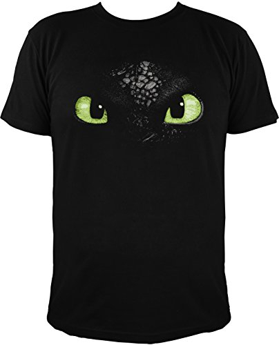 DreamWorks Dragons Kinder T-Shirt Ohnezahn Toothless (128-134, schwarz)