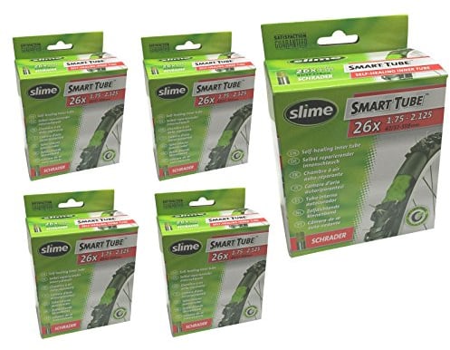 Slime Unisex Smart Tube Fahrradschlauch, selbstheilend, 66 cm 4,4 cm (1,75-2,125 Zoll), Schrader-Ventil, 5 Stück Schlauch Pack, Schwarz, 26 x 1.75-2.125