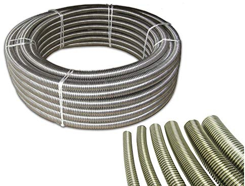 DN12 a DN50 Tubo flessibile in acciaio inox 1.4404 corrugato tutte le lunghezze di taglio prezzo al metro, lunghezza a scelta ideale per scambiatore di calore