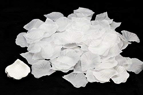 100 petales de Roses en Fibre DE Tissus Compact Plusieurs Coloris pour Deco de Table Mariage (Blanc)