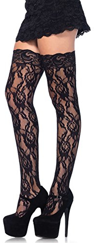 Leg Avenue 9762 Bas Roses Enlacées Noir Tu Eur 34-38