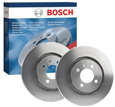 Bosch BD433 Brake Disc Set - 280 mm Vented High-Carbon Discs - Front Axle - ECE-R90 Certified - Improved Cooling, Reduced Brake Fade, Corrosion Protection - 1 Set of 2 Discs