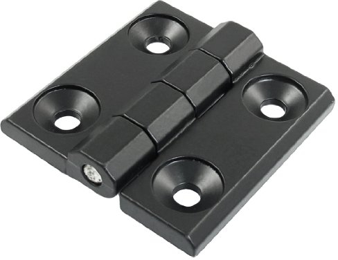 sourcingmap Charnière Porte Placard Armoire 60 mm x 60 mm Trou fraisée en aluminium charnière à roulement à billes Noir