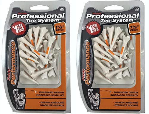 Pride Professional Tee System,Evolution Plastic 30 Golf Tees, 1 1/2 (2-Pack)