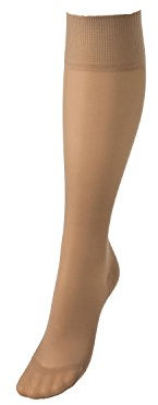 Compressana Calypso 140den Feinstrick Stützkniestrümpfe - effektive Stützwirkung mit 15-18 mmHg Kompression (Stütz-Klasse 3) - Größe III - Farbe perle - 1 Paar