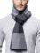 WANYING Winter Herbst Herren Strickschal 6% Wolle Gestrickter Schal Super Weich Business Casual - 180 * 30 cm Kariert Schwarz Grau