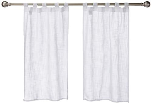 Douceur d'Intérieur Haltona Paire Droite Passants Effet Lin Tisse Haltona Polyester, Blanc, 90x60 cm