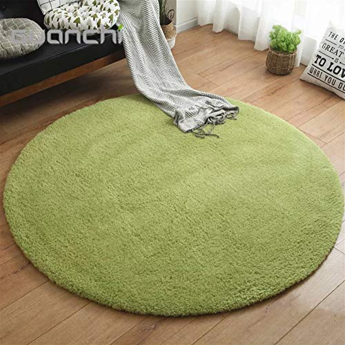 LIVEINU Hochflor Shaggy Teppich für Wohnzimmer Langflor Pflegeleicht Rund Teppich Hochwertig Hohe Fadendichte Wasser Absorbierend Badezimmerteppich Für Wohnzimmer Grün Ø 140 cm