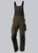 BP 1979-570-4832 Latzhose mit Kniepolstertaschen - Stretch-Hosenträger - Verstellbarer Bund - 65% Polyester, 35% Baumwolle - Kurze Passform - Größe: 48s - Farbe: braun/schwarz