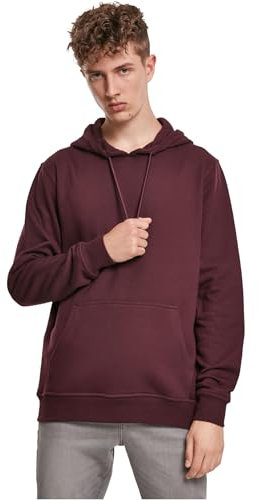 Urban Classics Men's Basic Sweat Hoody Sweatshirt, Red (Redwine 02243), XS