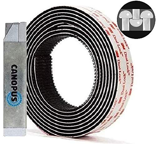 CANOPUS Dual Lock Tape SJ3550, 25.4mm x 2m, Heavy Duty Reclosable Fastener (5X Stronger Than Hook & Loop Tape) Waterproof Mounting Tape, Black
