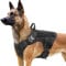 rabbitgoo Hundegeschirr Grosse Hunde ohne Zug, No Pull Taktische Brustgeschirr mit MOLLE Griff Metallschnallen, Atmungsaktiv Militär Sicherheitsgeschirr, Verstellbares Gepolstert Hundeweste, L Schwarz