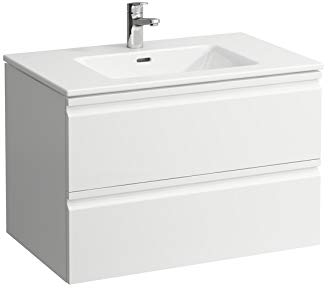 Laufen Pro S Set, Waschtisch, 1 Hahnloch, Überlauf, inkl. Waschtischunterschrank, 2 Schubladen, 800x500mm, Farbe: Wenge