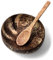 PRECORN Coconut Bowl Schüssel mit Löffel Vegan Buddha Bowl Kokosnuss Schale Smoothie Porridge