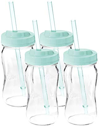 Ball Sip and Straw Spiral Mason Jars, 16 oz (Set of 4)