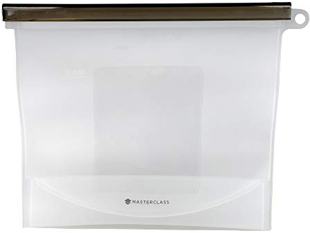 MasterClass Reusable Silicone Food Bag, 1.5 Litre Leakproof Airtight Resealable and BPA Meal Prep Container