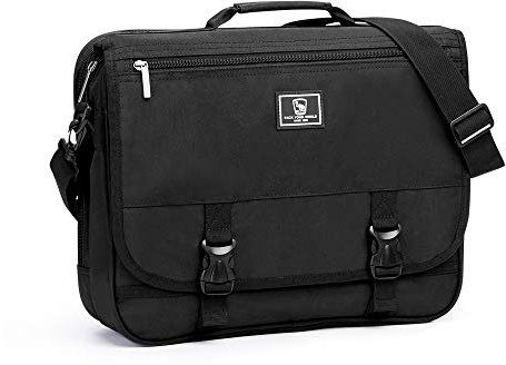 OIWAS Aktentasche leicht für 14 Zoll Laptop, Business Messenger Bag Pendler Satchel wasserabweisend Schule Buch Computer Arbeit Büro schwarz