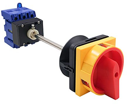 1 commutateur rotatif LW30–25 avec tige d'extension de charge, disjoncteur de charge, interrupteur sectionneur marche/arrêt 380 V 25 A