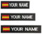 Parches personalizados con nombre militar, 2 piezas Parche táctico bordado personalizado de la bandera española con gancho y bucle, para mochilas Camisa de trabajo uniforme