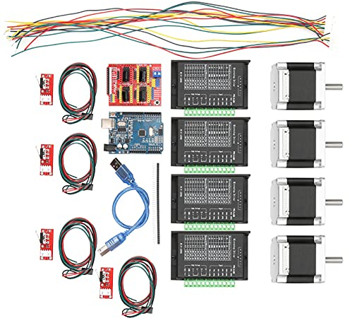 3D Drucker Schrittmotor Kit, Nema 23 Motor High Schrittmotor Endschalter Treiberplatine Schrittmotortreiber CNC Controller für 3D Drucker(6.35mm)