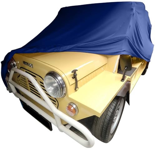 Indoor car cover compatible with Mini Moke Blue Bespoke tailor made cover Super Soft Stretch
