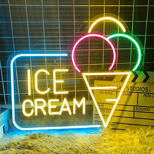 Ice Cream Neonlicht Zeichen LED Neon Lichter USB-betrieben Neonlicht Farbkunst Neonlichter für Kinderschlafzimmer, Restaurants, Bars, Fast-Food-Shop, Picknick-Partys