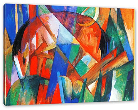 Pixxprint Franz Marc - Fabeltier II Pferd, Größe: 80x60cm, Leinwandbild, fertig gespannt, Wandbild, Dekoration, Kunstdruck, kein Poster