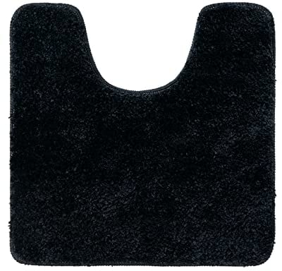 MIULEE Badematte WC Vorleger Badteppich Fußmatte Flur 1 Stück U Förmige Deko Matte Badteppiche Dekoration rutschfest Saugfähig für Wohnzimmer Badezimmer Toilett WC 45x45 cm Schwarz
