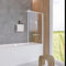 Schulte pare-baignoire 80 x 140 cm, profilé blanc mat, montage gauche droite, encadré, écran 1 volet pivotant rabattable pliant, 180° contre le mur, verre de sécurité 5 mm, joint d'étanchéité