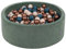 KiddyMoon Piscine À Balles pour Bébé Velours Rond 90X30cm/200 Balles 7Cm Fosses À Boules Jouet Enfant, Vert Forêt: Turquoise Foncé/Beige Pastel/Cuivre