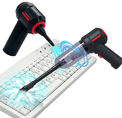 DIYARTS 3-in-1 Computer Vacuum Cleaner, Electronics Compressed Air Duster Blower, Portable Handheld Vacuum Cleaner, Rechargeable, Cordless Mini Keyboard Cleaner Kit for PC Computer Desk Car