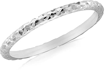 CARISSIMA Damen-Ring, 9 Karat Gold, Diamantschliff, schmaler Ring, Weißgold, Diamant