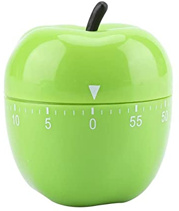 Küchentimer, Tomaten-Timer, mechanisch, ohne Batterien, Max 60 Minuten, ideal für die Anwendung der Tomatentechnik (Apfel)