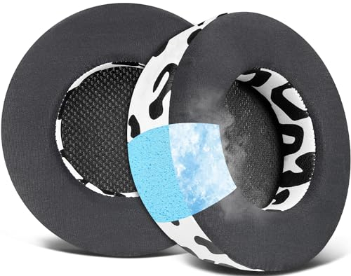 SOULWIT Cooling-Gel Ear Pads Replacement for Corsair Virtuoso RGB Wireless XT SE Gaming Headset, Earpads Cushions with High-Density Noise Isolation Foam, Added Thickness - Snow Leopard