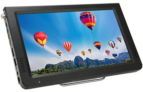 TV Portátil de 10 Pulgadas con Antena, 1024 X 600 Mini Car TV con Sintonizador ATSC, Soporte VGA, HDMI, AV, PC, Auriculares, USB, para ATV 48.25mhz a 863.25mhz