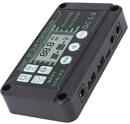 KENANLAN Solarladeregler MPPT ABS Autofokus Solarregler Laderegler Wohnmobil-Anhänger Boote (10 A)