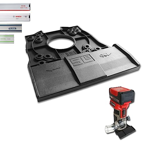 SLE Profi Führungsschienenadapter für Einhell TP-ET 18 Li/TP-RO 18 Set für Makita/Bosch/Festool/Mafell Führungsschiene Oberfräse Kantenfräse Adapter