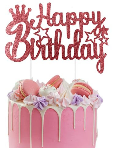 Happy Birthday Cake Toppers, Cake Toppers Happy Birthday, Birthday Cake Decorations, Birthday Party Decoration Supplies, Happy Birthday Cake Sign, Theme Party Decorations Supplies Red