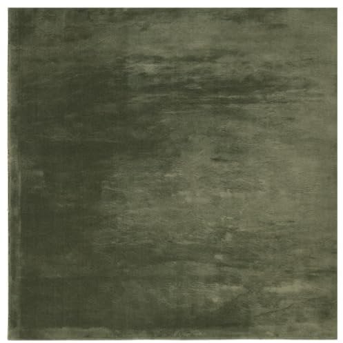 vidaXL Teppich HUARTE Kurzflor Weich und Waschbar Waldgrün 240x240 cm