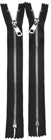 Amykite 2 Stück 30cm Metall Reißverschluß,Ersatzreißverschlüsse,5 mm Nicht teilbar Reißverschlüsse,hochwertige Reißverschluss,für Jeans,Stiefel,Geldbörse,Lederwaren und mehr (Silber)