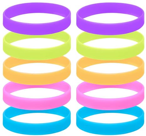 10 Silicone Wristbands - Motivational Quote Personalised Rubber Wristbands for School Sports Party Events - Men, Women, Boys, Girls