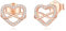 Jrêveinfini Unendlichkeitszeichen Ohrringe Rosegold Silber 925 Damen, Modeschmuck Herz Ohrstecker Mädchen, Hypoallergene Nickelfreie Ohrringe Damen Geschenke für Frauen Mama Zum Muttertag